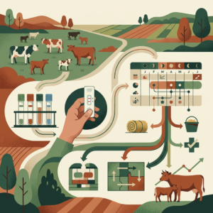 Infographic linking livestock, diagnostic testing, seasonal data, and farm decisions